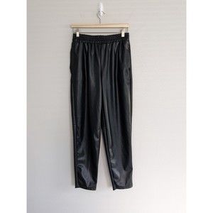 EUC Fabletics Vegan Leather Black Relaxed Pants Size Medium